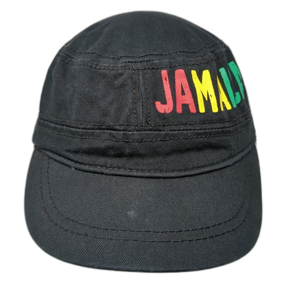 Jamaica Strapback Cadet Army Cap Black One Size Adjustable Outdoor TBL Headwear